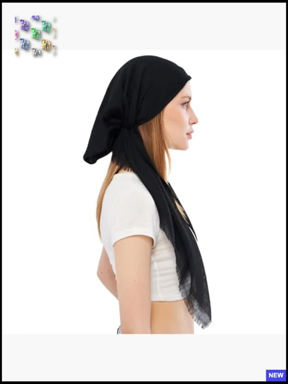 Pre-Tied Headscarf Elegant Sparkle Chemo Headwear Soft Lightweight Stretch